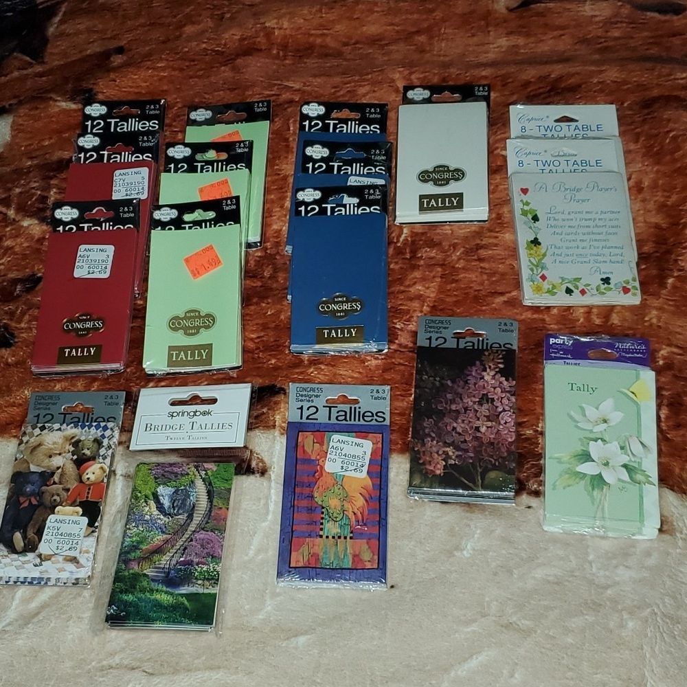 HUGE Lot of 196 Vintage Newer Bridge Tallies Congress Hallmark Springbok Caprice